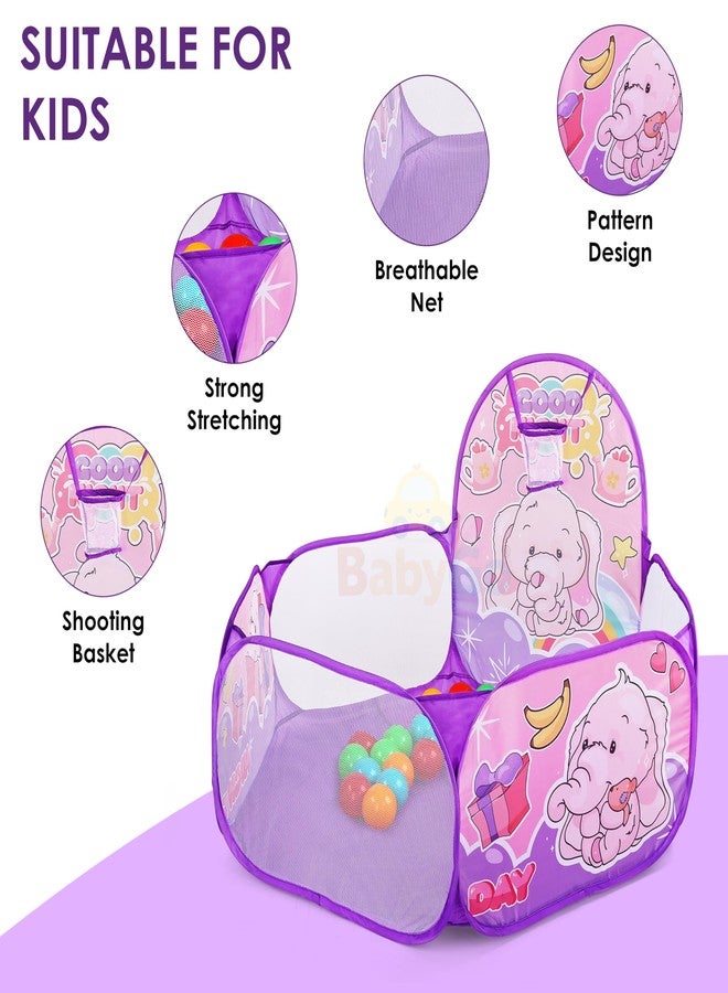 بيبي جو حوض كرات كرة السلة على شكل فيل من بيبي جو للأطفال، خيمة لعب للأطفال من عمر سنتين فما فوق، حوض كرات للأطفال، واسع، خفيف الوزن، محمول وسهل التركيب (بدون كرات) - Image 4